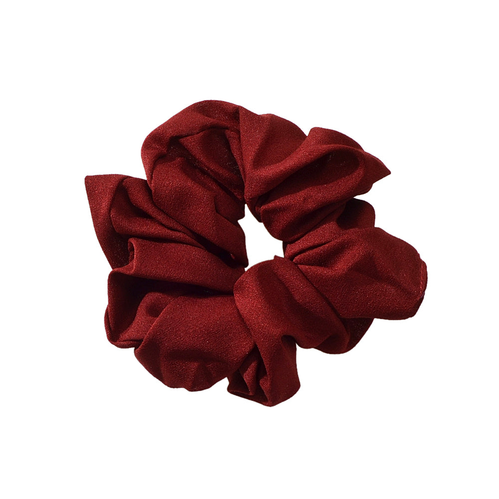 Chouchou Élastique Large en Mousseline Rouge Bordeaux - Accessoire Cheveux