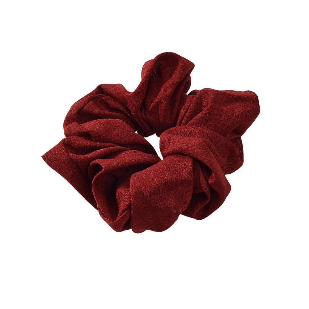 Chouchou Élastique Large en Mousseline Rouge Bordeaux - Accessoire Cheveux