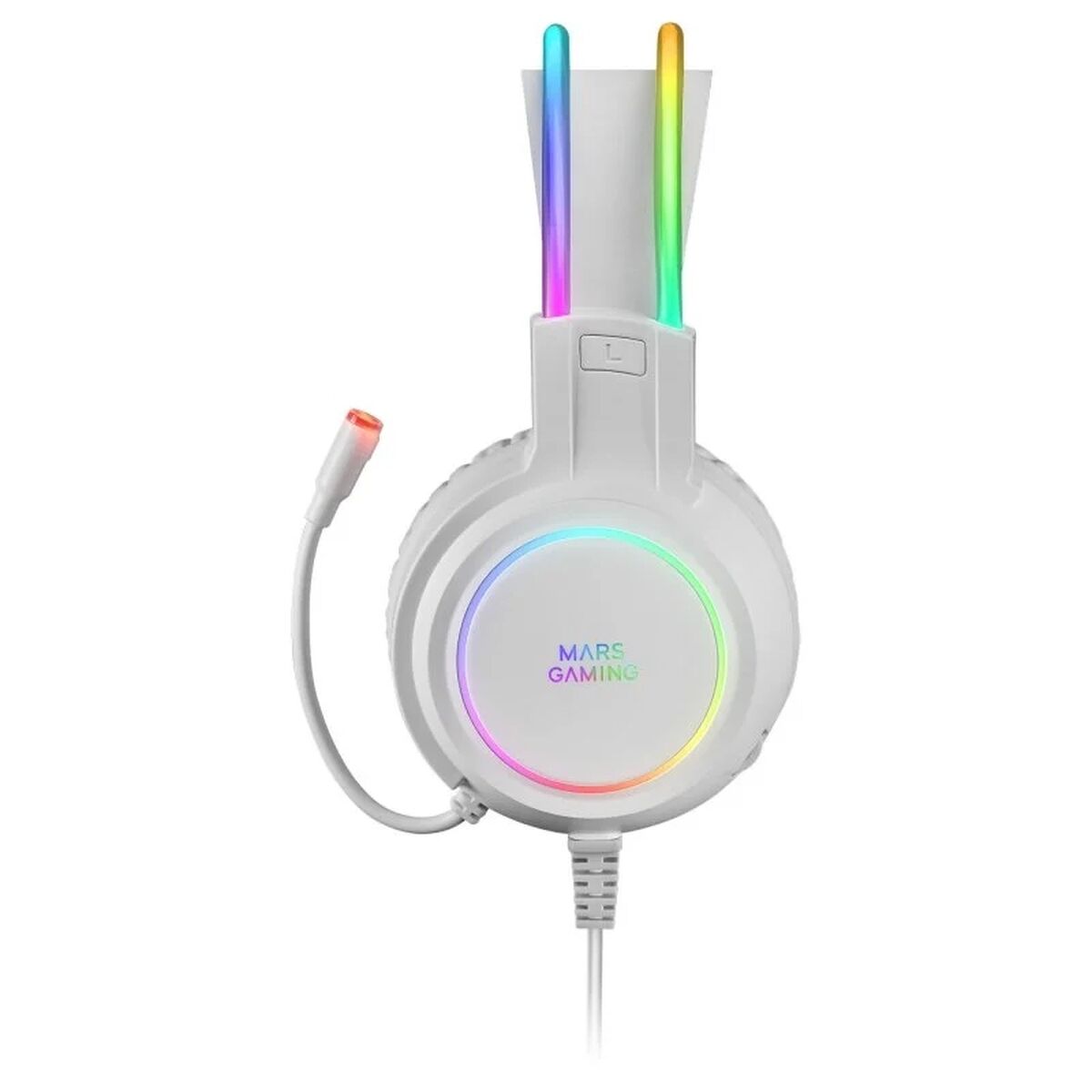 Mars Gaming MHRGBW - Casque Gaming RGB Blanc avec Microphone