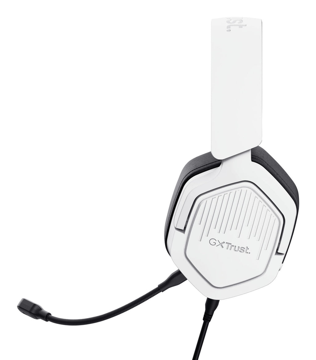 Trust GXT492W Carus - Casque Gaming Blanc avec Microphone Jack 3.5mm