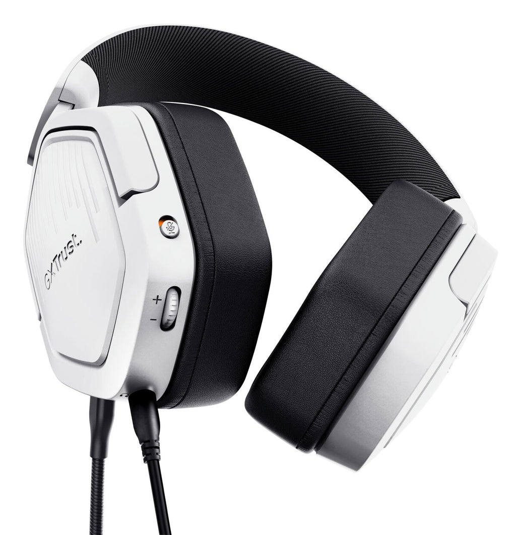 Trust GXT492W Carus - Casque Gaming Blanc avec Microphone Jack 3.5mm