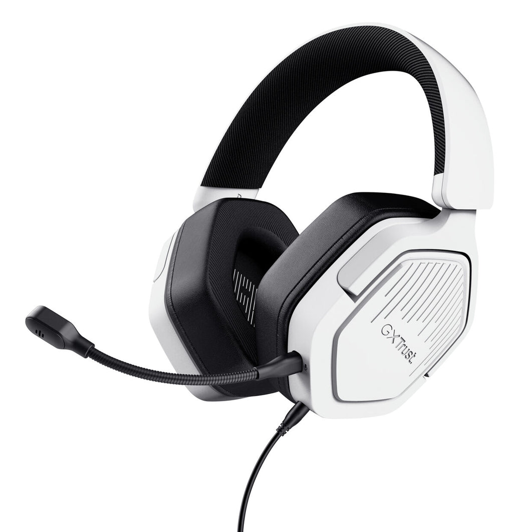 Trust GXT492W Carus - Casque Gaming Blanc avec Microphone Jack 3.5mm