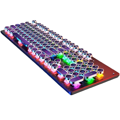 Retro Punk Mechanical Gaming Keyboard RGB Backlit - Vintage Style Gaming