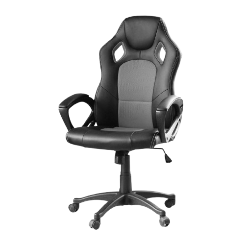 Chaise Gaming Basic - Grise avec Dossier Coloré et Mécanisme Bascule