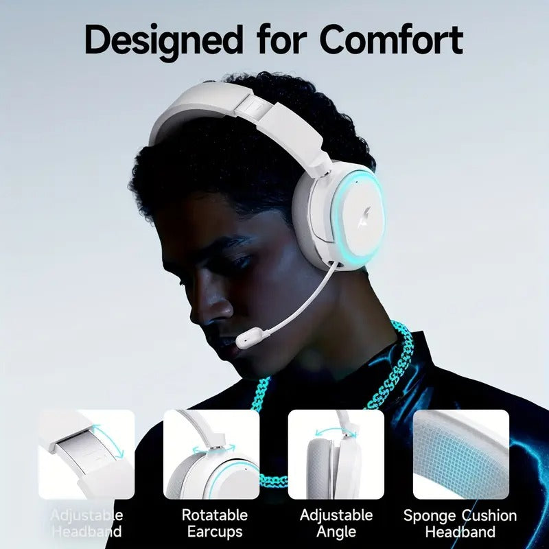 NNETM Casque Gaming Sans Fil avec Son Surround Immersif