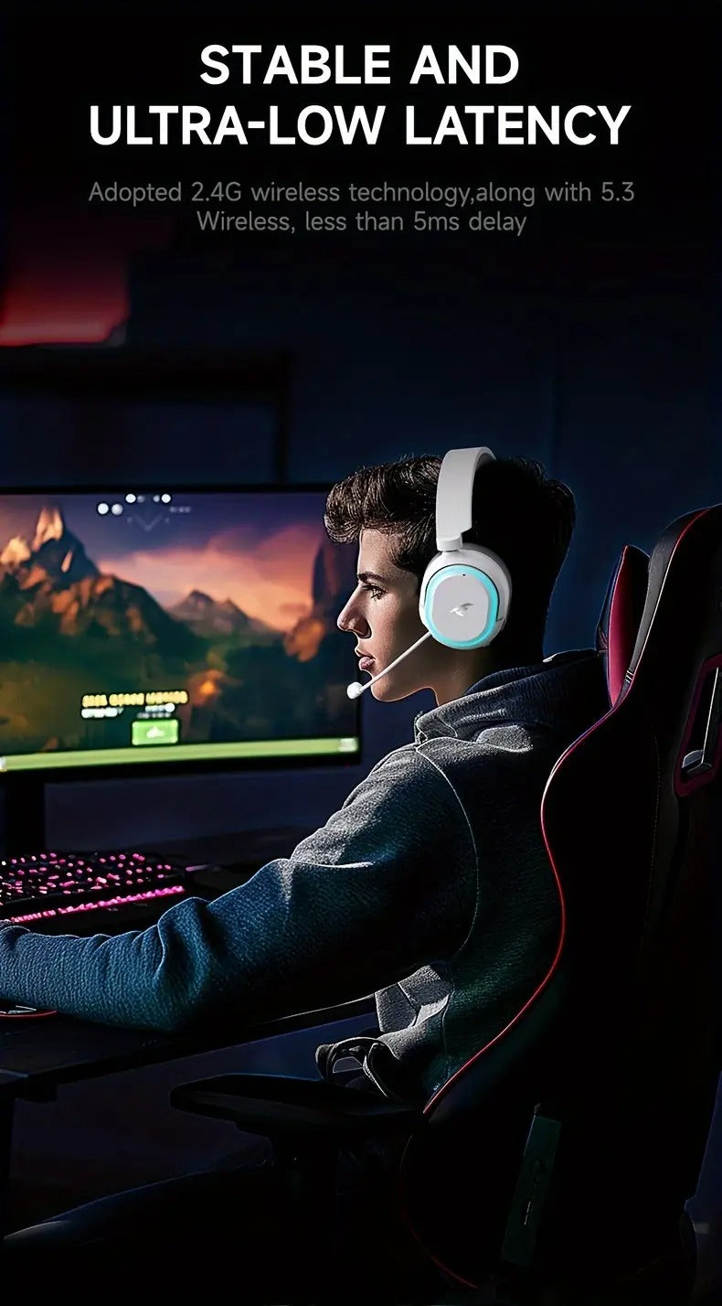 NNETM Casque Gaming Sans Fil avec Son Surround Immersif
